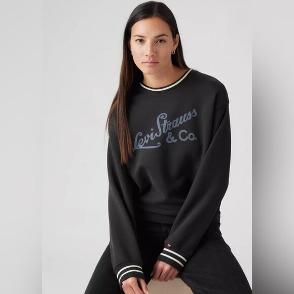 NEW NWT Levi's GR Heritage Sport Crew Archival Script Crew Pirate Black - Picture 2 of 8